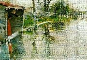 Carl Larsson vid loing grez-grez-sur-loing oil painting artist